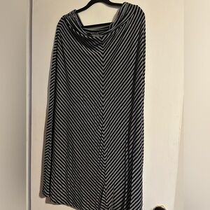 Black and gray striped maxi skirt